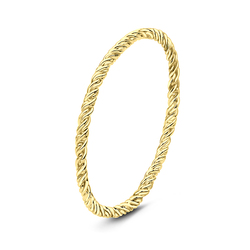 Twisted Pattern Gold Plated Silver Ring NSR-2195-GP